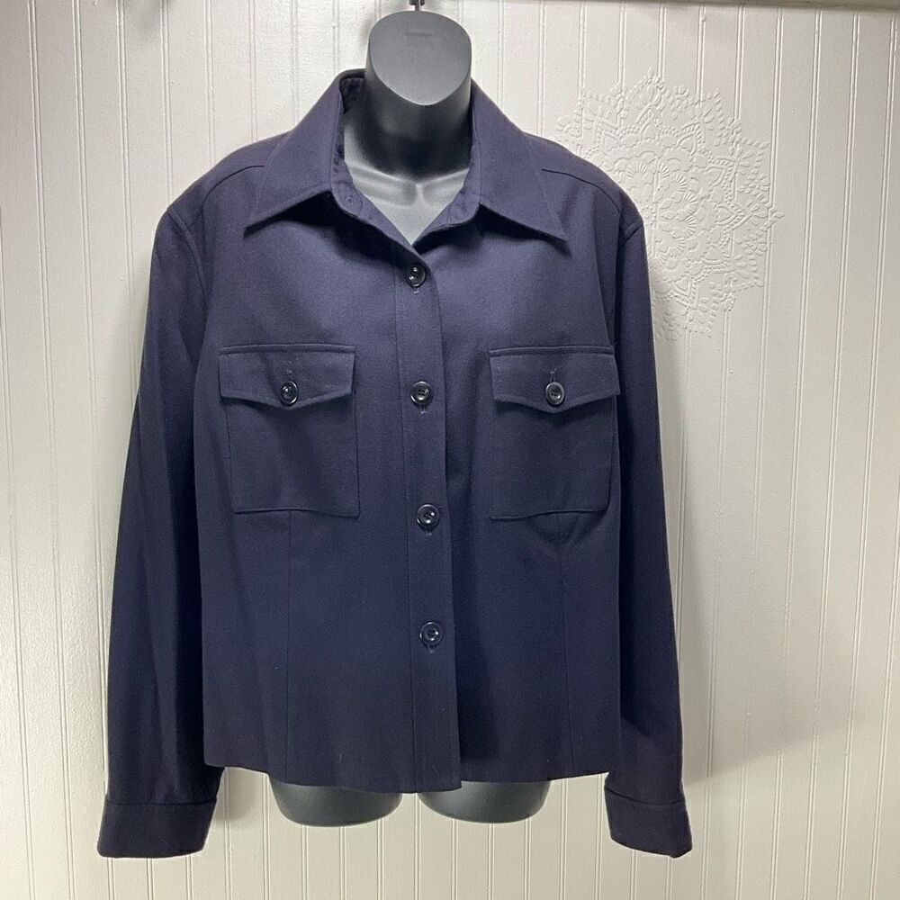 TALBOTS 100% Pure New Wool Navy Jacket